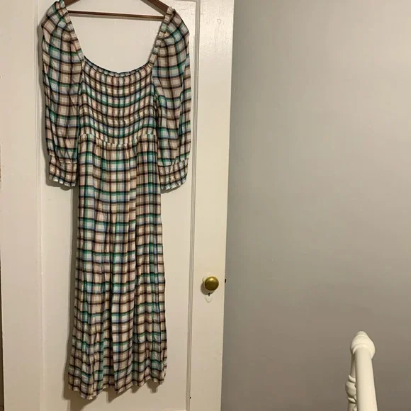 ✨ Anthropologie Cerie Smocked Midi Dress Sz M - Picture 5 of 10